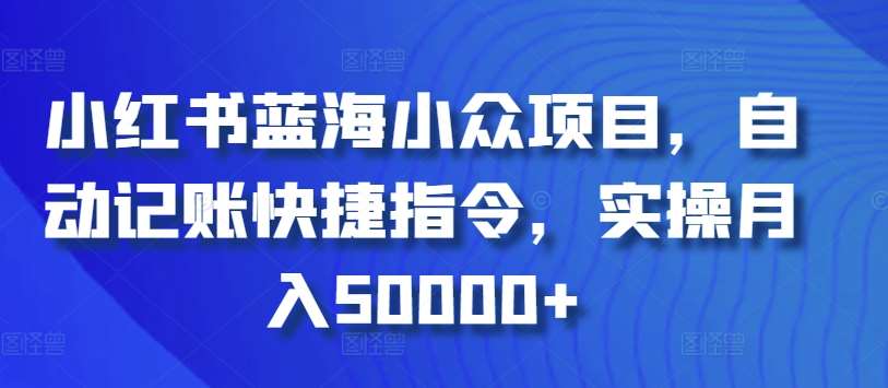 小红书蓝海小众项目，自动记账快捷指令，实操月入50000+【揭秘】-三石资源库