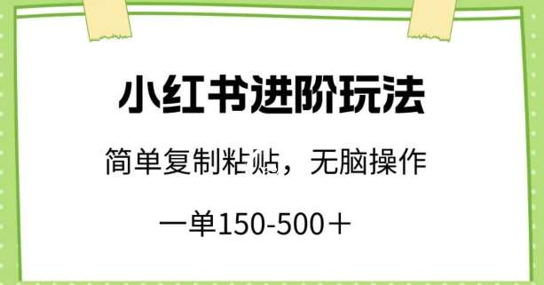 小红书进阶玩法，一单150-500+，简单复制粘贴，小白也能轻松上手【揭秘】-三石资源库