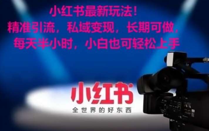 小红书最新玩法！精准引流，私域变现，长期可做，每天半小时，小白也可轻松上手【揭秘】-三石资源库