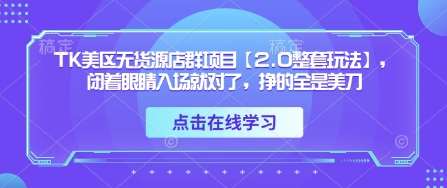 TK美区无货源店群项目【2.0整套玩法】，闭着眼睛入场就对了，挣的全是美刀-三石资源库