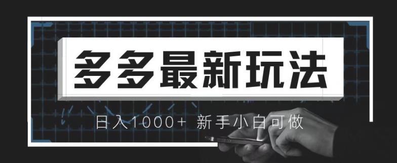 价值4980的拼多多最新玩法，月入3w【新手小白必备项目】【揭秘】-三石资源库