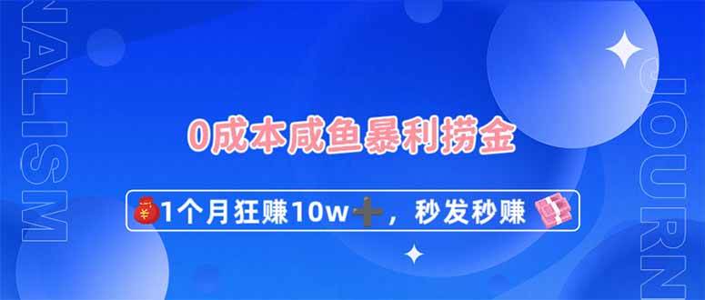 0成本闲鱼暴利捞金，1个月狂赚10W+，秒发秒赚新玩法-三石资源库