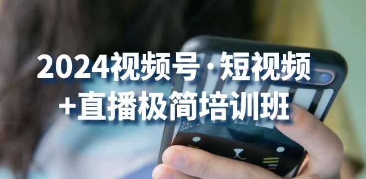 2024视频号·短视频+直播极简培训班：抓住视频号风口，流量红利-三石淘金网