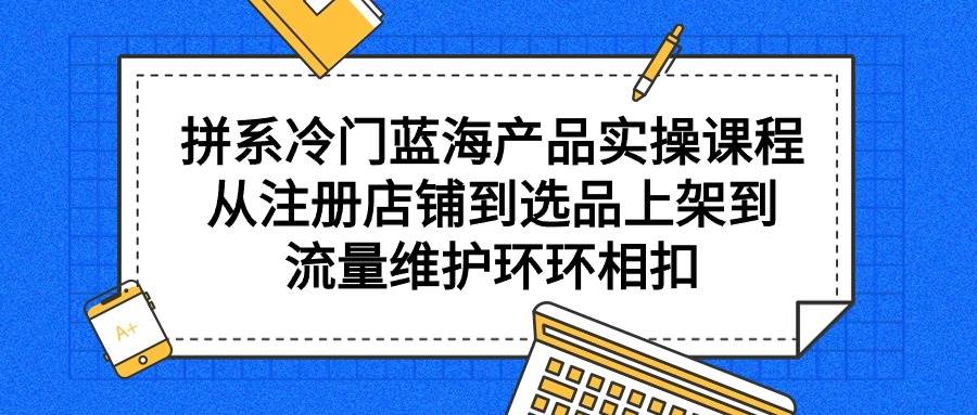 (9527期)拼系冷门蓝海产品实操课程,从注册店铺到选品上架到流量维护环环相扣-三石资源库