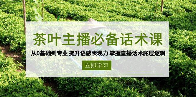 （13961期）茶叶 主播必备话术课 从0基础到专业 提升语感表现力 掌握直播话术底层逻辑-三石资源库