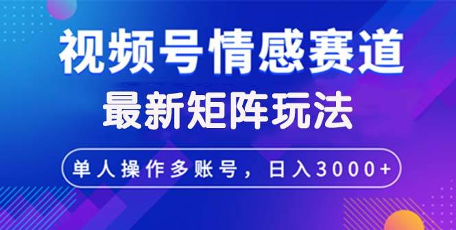 （12609期）视频号创作者分成情感赛道最新矩阵玩法日入3000+-三石资源库