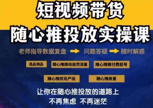 2024好物分享随心推投放实操课，随心推撬动自然流量/微付费起号/优化产出-三石资源库