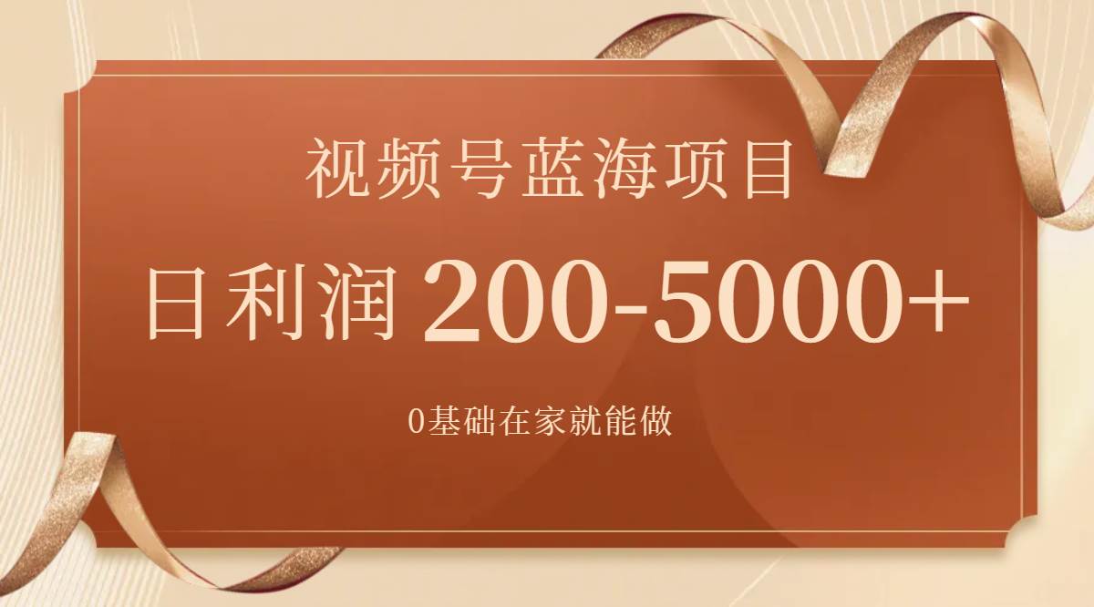 （7585期）视频号蓝海项目，0基础在家也能做，日入200-5000+【附266G资料】-三石资源库