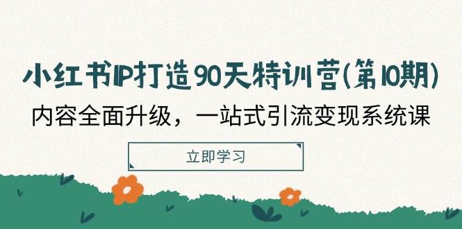 小红书IP打造90天特训营(第10期)：内容全面升级，一站式引流变现系统课-三石淘金网