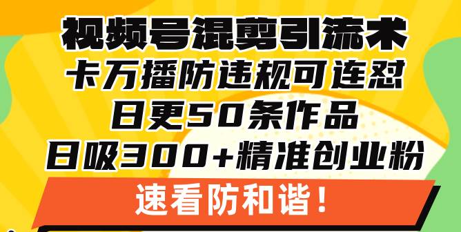 （13400期）视频号混剪引流技术，500万播放引流17000创业粉，操作简单当天学会-三石资源库