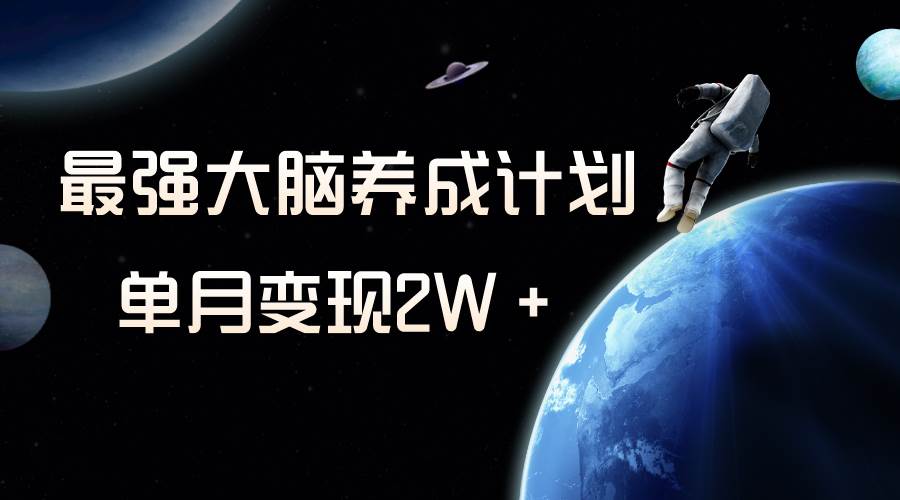 （8077期）冷门虚拟项目，最强大脑养成计划，一个月变现2W＋-三石资源库