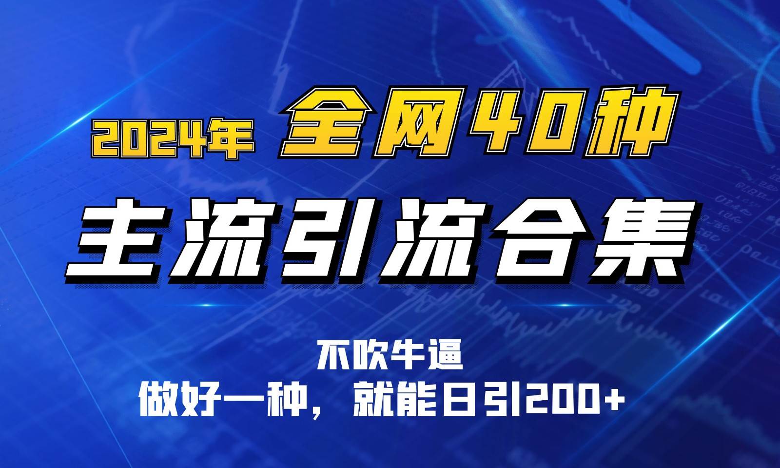 2024年全网40种暴力引流合计，做好一样就能日引100+-三石资源库