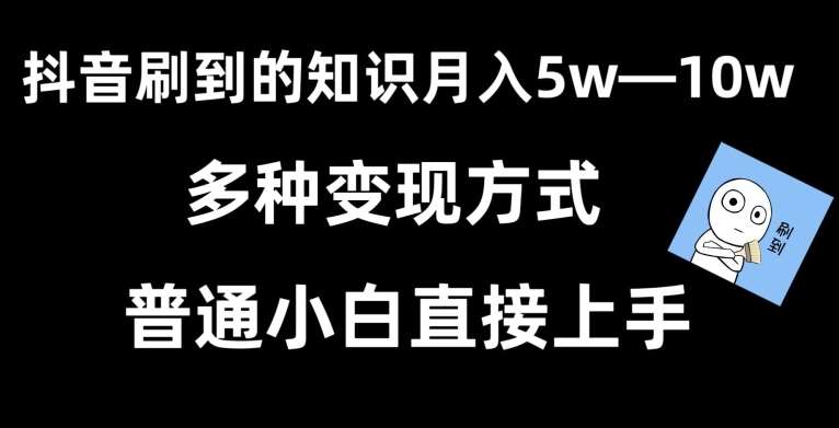 抖音刷到的知识，每天只需2小时，日入2000+，暴力变现，普通小白直接上手【揭秘】-三石资源库