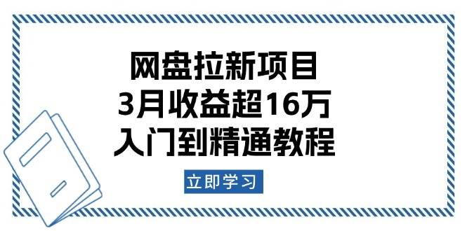 （13994期）网盘拉新项目：3月收益超16万，入门到精通教程-三石资源库