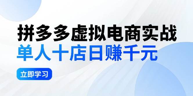 （12326期）拼夕夕虚拟电商实战：单人10店日赚千元，深耕老项目，稳定盈利不求风口-三石资源库