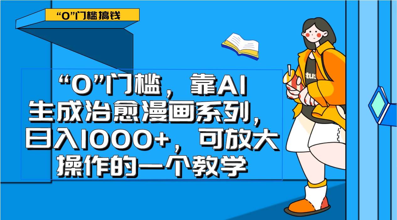 0门槛，靠AI生成治愈漫画系列，日入1000+，可放大操作的一个教学-三石淘金网