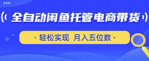 全自动闲鱼托管式电商带货，只需一部安卓手机和一个闲鱼号，轻松实现月入五位数【揭秘】-三石资源库