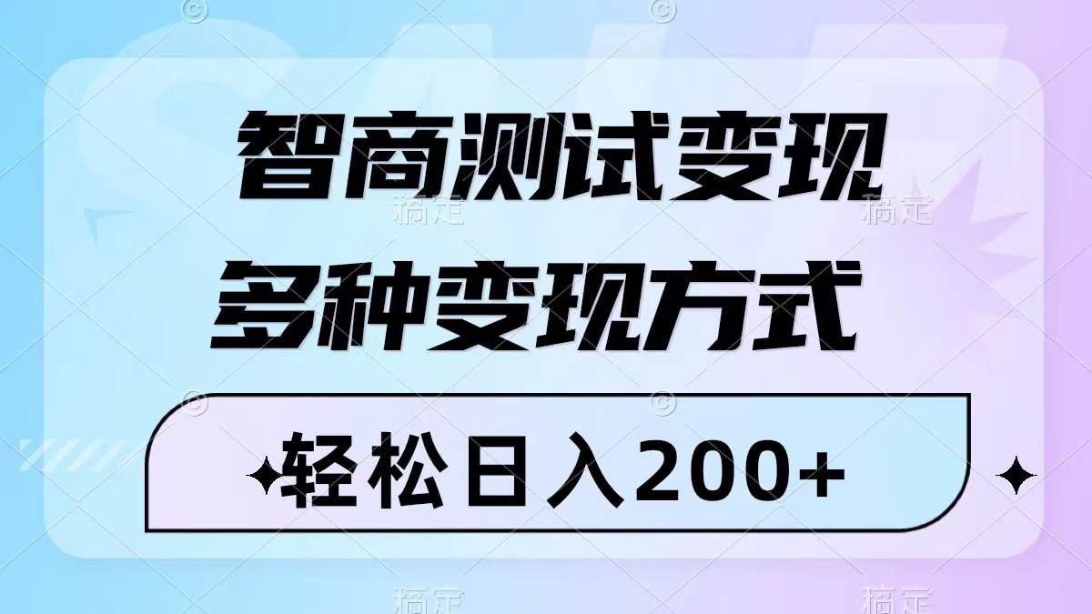 （8049期）智商测试变现，轻松日入200+，几分钟一个视频，多种变现方式（附780G素材）-三石资源库