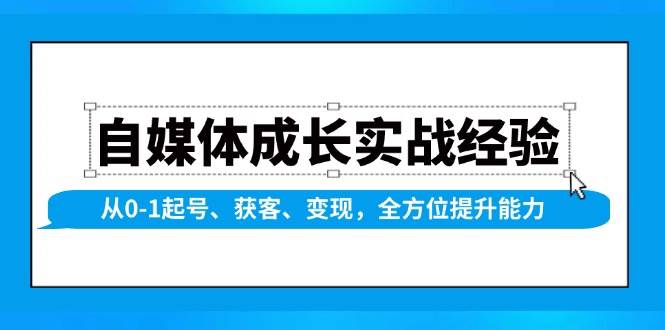 （13963期）自媒体成长实战经验，从0-1起号、获客、变现，全方位提升能力-三石资源库