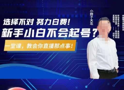 大左教您从0到1做直播带货，选择不对，努力白费，5小时课程搞定那点事，解决你起号问题-三石资源库