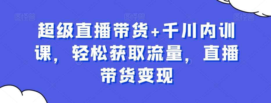 超级直播带货+千川内训课，轻松获取流量，直播带货变现-三石资源库
