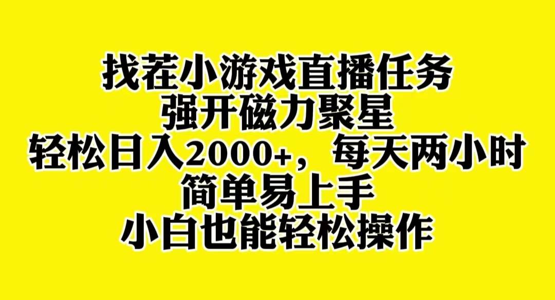 （8180期）找茬小游戏直播，强开磁力聚星，轻松日入2000+，小白也能轻松上手-三石资源库