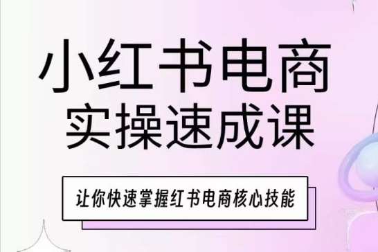小红书电商实操速成课，让你快速掌握红书电商核心技能-三石资源库