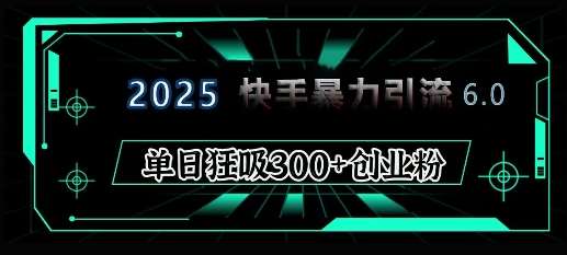 2025年快手6.0保姆级教程震撼来袭，单日狂吸300+精准创业粉-三石资源库