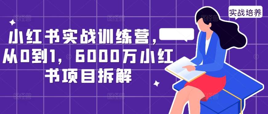 小红书实战训练营，从0到1，6000万小红书项目拆解-三石资源库
