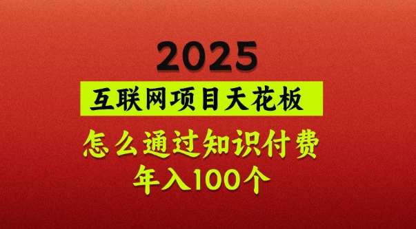 2025项目天花板，普通怎么通过知识付费翻身，年入百个【揭秘】-三石资源库