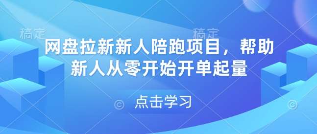 网盘拉新新人陪跑项目，帮助新人从零开始开单起量-三石资源库