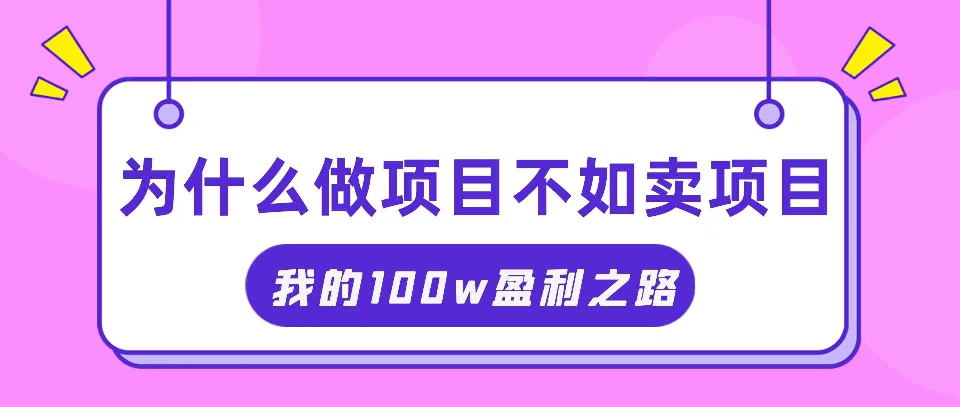 （11893期）抓住互联网创业红利期，我通过卖项目轻松赚取100W+-三石资源库
