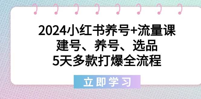 （8974期）2024小红书养号+流量课：建号、养号、选品，5天多款打爆全流程-三石资源库
