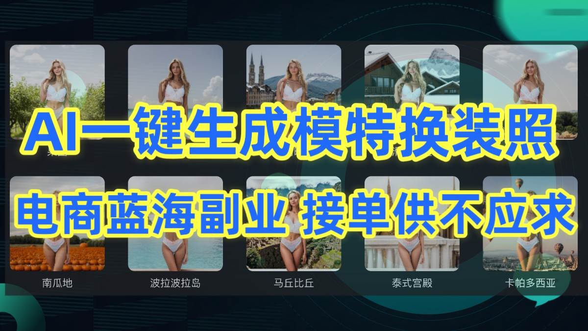 AI制作一键生成模特换装照，电商蓝海副业，接单供不应求-三石淘金网