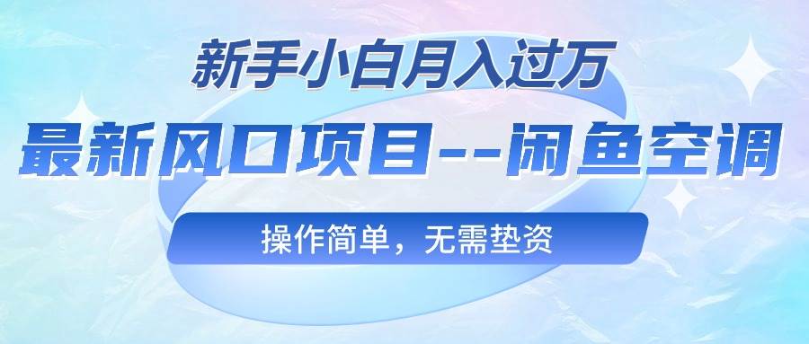 （10767期）最新风口项目—闲鱼空调，新手小白月入过万，操作简单，无需垫资-三石资源库