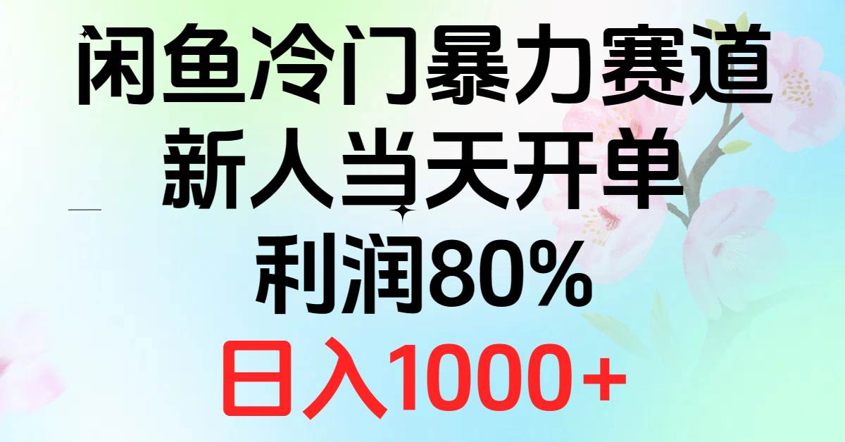 （10985期）2024闲鱼冷门暴力赛道，新人当天开单，利润80%，日入1000+-三石资源库