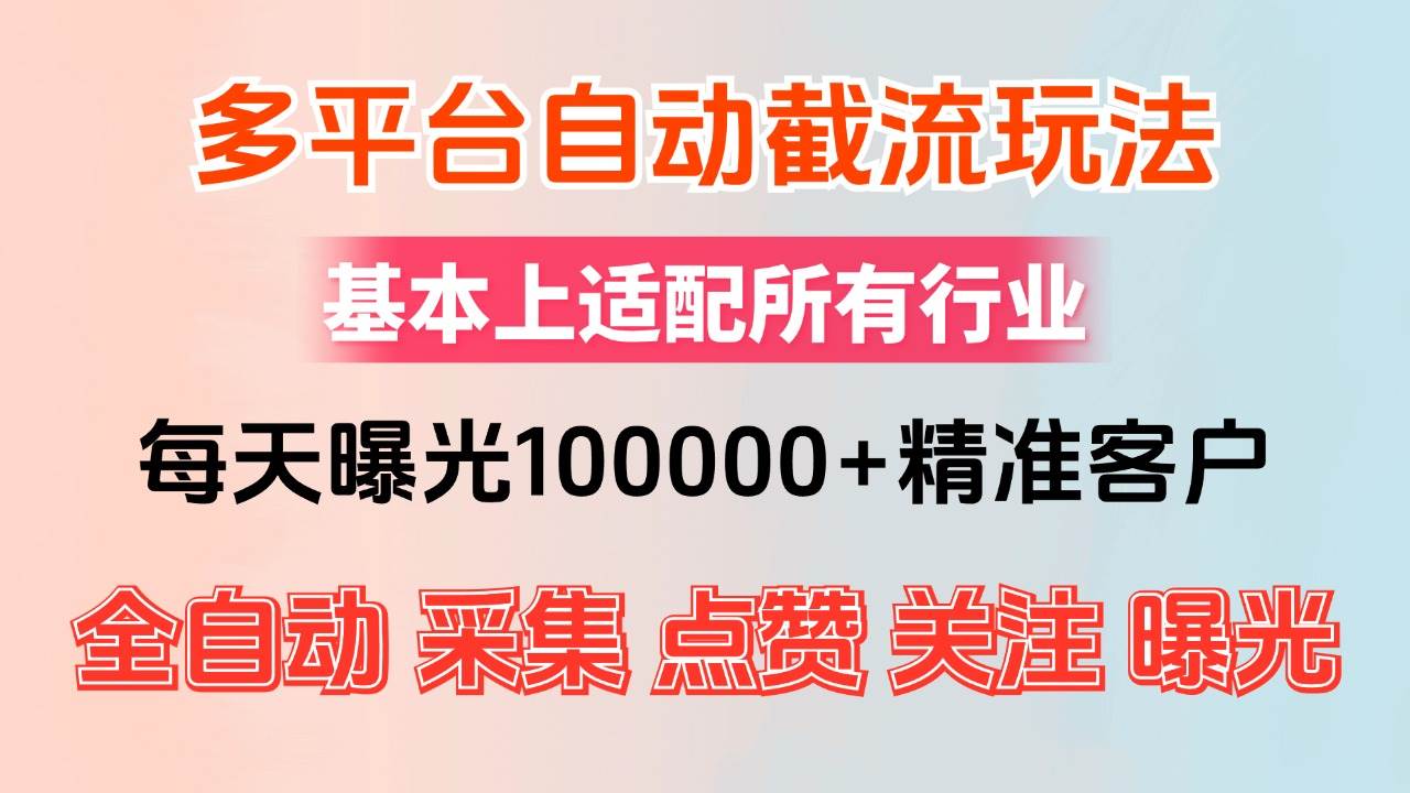 （12709期）小红书抖音视频号最新截流获客系统，全自动引流精准客户【日曝光10000+…-三石资源库