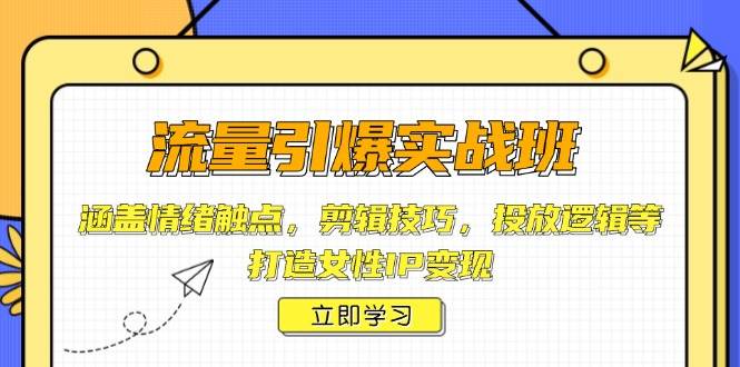 （14008期）流量引爆实战班，涵盖情绪触点，剪辑技巧，投放逻辑等，打造女性IP变现-三石资源库