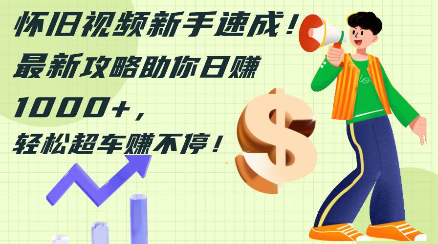 （12250期）怀旧视频新手速成！最新攻略助你日赚1000+，轻松超车赚不停-三石资源库