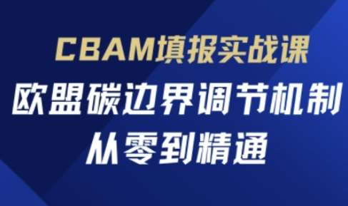 CBAM填报实战课，欧盟碳边界调节机制，从零到精通-三石资源库
