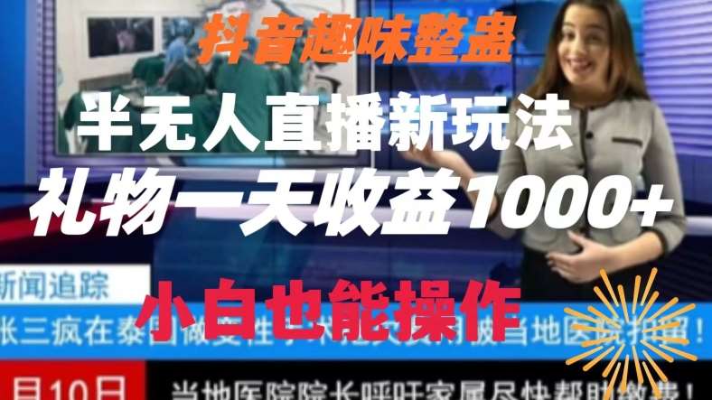 抖音趣味整蛊半无人直播新玩法，礼物收益一天1000+小白也能操作【揭秘】-三石资源库