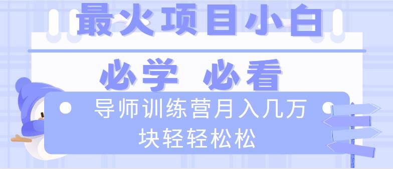 （8569期）导师训练营互联网最牛逼的项目没有之一，新手小白必学，月入2万+轻轻松松-三石资源库