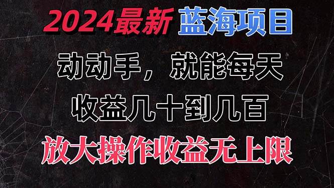 （11470期）有手就行的2024全新蓝海项目，每天1小时收益几十到几百，可放大操作收…-三石资源库