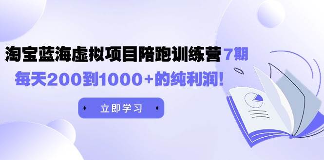 （9541期）黄岛主《淘宝蓝海虚拟项目陪跑训练营7期》每天200到1000+的纯利润-三石淘金网
