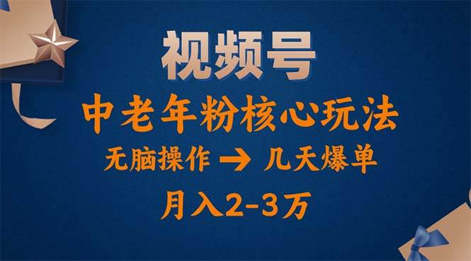 (11288期)视频号火爆玩法,高端中老年粉核心打法,无脑操作,一天十分钟,月入两万-三石资源库