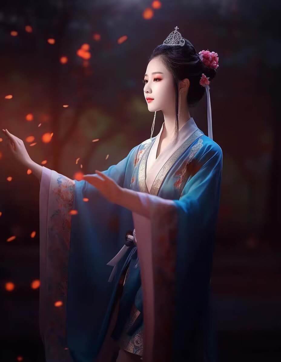 图片[9]-Midjourney关键词-AI生成中国风古装汉服美女人像提示关键词-三石资源库