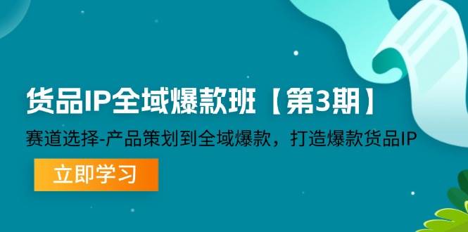 货品IP全域爆款班【第3期】赛道选择、产品策划到全域爆款，打造爆款货品IP-三石淘金网