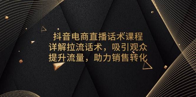 （13846期）抖音电商直播话术课程，详解拉流话术，吸引观众，提升流量，助力销售转化-三石资源库