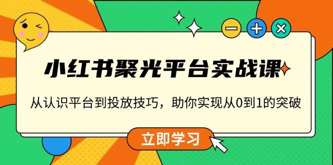 （13775期）小红书 聚光平台实战课，从认识平台到投放技巧，助你实现从0到1的突破-三石淘金网