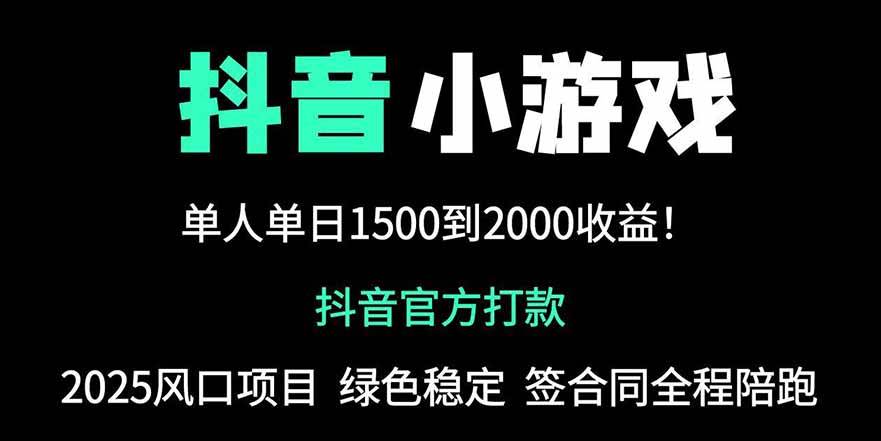 （14527期）抖音官方小游戏2025全网最新玩法，暴利赚钱项目，单机日入2000+，绝不…-三石淘金网